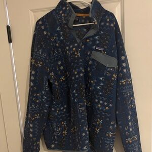 Patagonia Navy Patterned Fleece Jacket